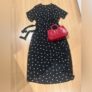 New Look Black and White Polka Dot Midi Dress